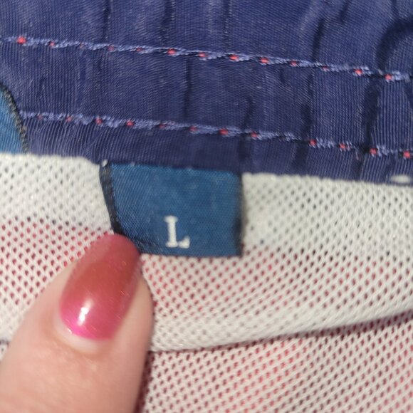 Polo Ralph Lauren Swim Shorts Mens Large Mesh Lined Red Polyester Pockets FLAW - Picture 10 of 16